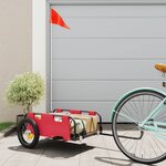 vidaXL Remorque de vélo rouge tissu oxford et fer
