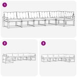 vidaXL Ensemble de canapés d'extérieur 6 pc Blanc et gris clair