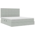vidaXL Lit de rangement LED avec matelas Gris clair 160 x 200 cm