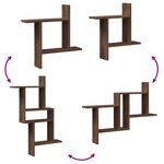 vidaXL Étagères murales 2Pièces chêne marron 50x12x50cm bois d'ingénierie