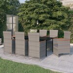 vidaXL Ensemble à manger de jardin avec coussins 9 Pièces Gris