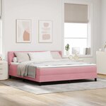 vidaXL Lit à ressorts avec tête de lit Rose 200 x 180 cm Velours