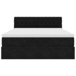 vidaXL Cadre de lit ottoman avec matelas noir 140x190 cm velours