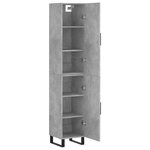 vidaXL Buffet haut Gris béton 34 5x34x180 cm Bois d'ingénierie