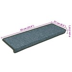 vidaXL Tapis d'escalier 30 pièces 65 x 21 x 4 cm Vert foncé Bord rectangulaire