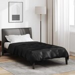 vidaXL Duvet d'été simple Noir 220 x 135 cm Satin et Microfibre