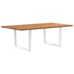 vidaXL Table à manger marron clair bois de chêne massif rectangulaire