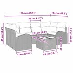 vidaXL Ensemble de canapé de jardin 7 Pièces Beige  Crème 55 x 55 x 37 cm