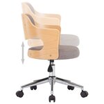 vidaXL Chaises pivotantes à manger lot de 2 taupe bois courbé et tissu