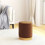 vidaXL Tabouret de rangement rond Marron Velours 31 x 37 cm
