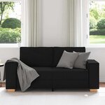 vidaXL Canapé 2 places Noir 140 cm Tissu