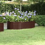 vidaXL Lit surélevé de jardin Acier enduit de poudre marron
