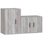 vidaXL Ensemble de meubles TV 2 Pièces Sonoma gris Bois d'ingénierie