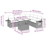vidaXL Salon de jardin avec coussins 7 Pièces gris clair résine tressée