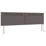 vidaXL Lit à ressorts avec matelas Gris 200 x 200 cm Simili cuir