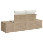 vidaXL Canapé de jardin 2 places avec coussins beige en poly rotin