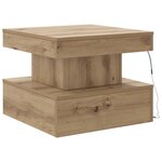 vidaXL Table basse avec lumières LED chêne artisanal 50x50x40 cm