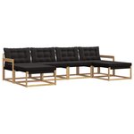 vidaXL Ensemble de canapés d'extérieur 6 pc Blanc et noir