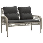 vidaXL Salon de jardin 4 Pièces avec coussins gris clair résine tressée