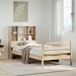vidaXL Lit bibliothèque sans matelas 90x200 cm bois de pin massif