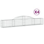 vidaXL Paniers à gabions arqués 4 Pièces 300x30x40/60 cm fer galvanisé