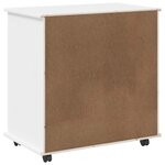 vidaXL Cabinet roulant 63 5 x 39 x 65 5 cm Bois de Pin Massif Blanc
