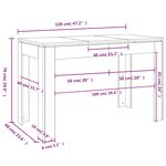 vidaXL Table à manger Noir 120x60x76 cm Bois d'ingénierie