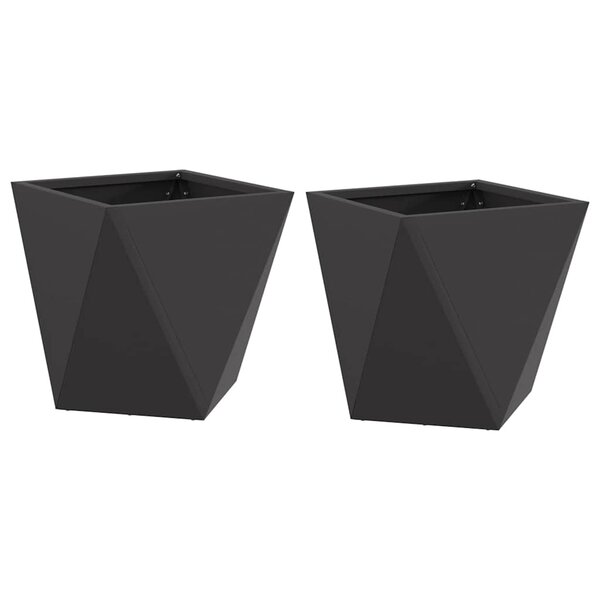vidaXL Jardinière 2 Pièces Noir 30 x 30 x 30 cm Acier