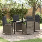 vidaXL Ensemble de salle à manger pour jardin 5 Pièces Gris polyrotin