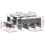 vidaXL Ensemble à manger de jardin 11Pièces avec coussins gris poly rotin