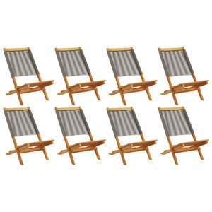 vidaXL Chaises de jardin pliables lot de 8 gris bois d'acacia massif
