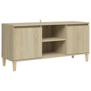 vidaXL Meuble TV avec pieds en bois massif Chêne sonoma 103 5x35x50 cm