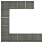 vidaXL Jeu de bibliothèque/meuble TV 3 Pièces Gris béton 180x30x180 cm
