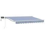 vidaXL Cadre de store manuel avec LEDs Bleu et Blanc 3 5 x 2 m