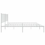 vidaXL Cadre de lit métal avec tête de lit blanc 160x200 cm