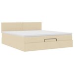 VidaXL Cadre de lit ottoman avec matelas crème 160x200 cm tissu