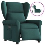 vidaXL Fauteuil inclinable électrique Vert foncé Tissu