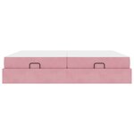 vidaXL Cadre de lit avec matelas avec matelas 2 Pièces Rose Velours