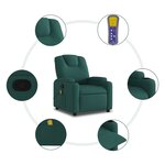 vidaXL Fauteuil de massage inclinable Vert foncé Tissu