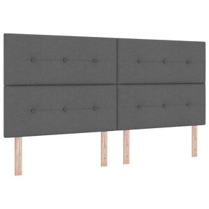 vidaXL Lit à ressorts avec matelas Gris foncé 200 x 200 cm tissu