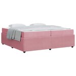 vidaXL Cadre de lit avec matelas Rose 200 x 200 cm tissu