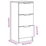 vidaXL Buffets 2 Pièces vieux bois 30x30x70 cm bois d'ingénierie