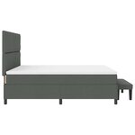 vidaXL Lit à ressorts avec matelas Gris foncé 180 x 200 cm tissu