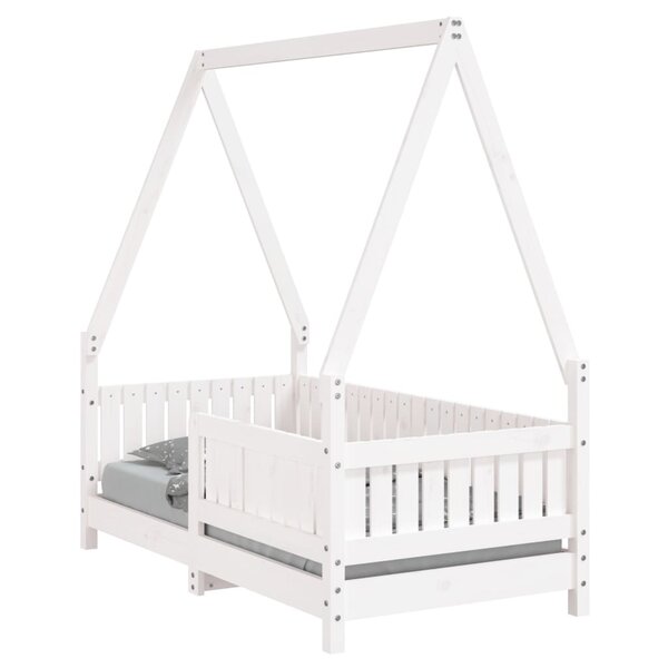 vidaXL Cadre de lit pour enfant blanc 70x140 cm bois de pin massif