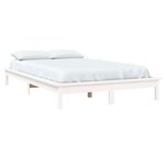 vidaXL Cadre de lit sans matelas blanc bois de pin massif