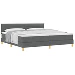 vidaXL Lit à ressorts avec coussin Gris foncé 200 x 200 cm tissu