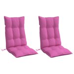 vidaXL Coussins de chaise à dossier haut lot de 2 rose tissu oxford