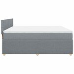 vidaXL Sommier à lattes de lit avec matelas Gris clair 180x200cm Tissu