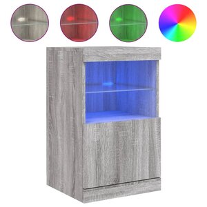 vidaXL Buffet avec lumières LED sonoma gris 41x37x67 cm