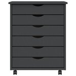 vidaXL Armoire roulante avec tiroirs MOSS gris bois de pin solide